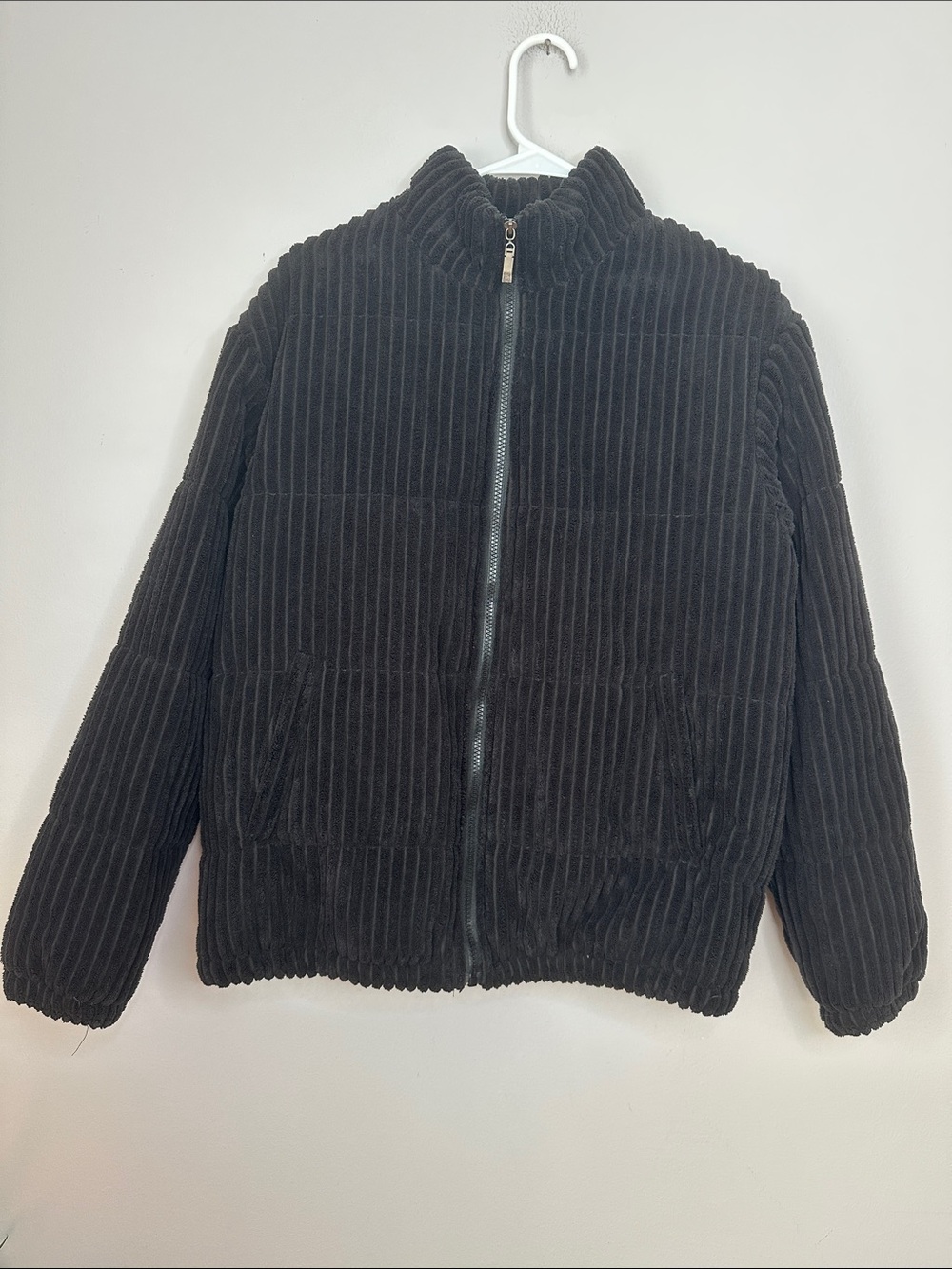Black Corduroy Zip-Up Jacket size M